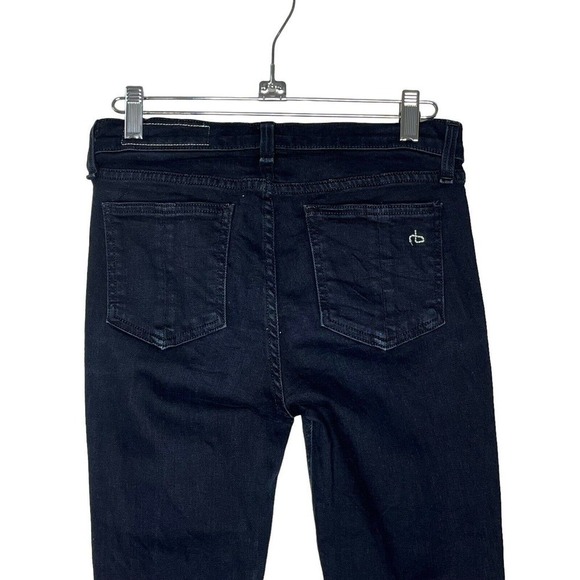 Rag and Bone Ankle Skinny Jeans 25 Coal High Rise Black Raw Hem - Picture 5 of 8